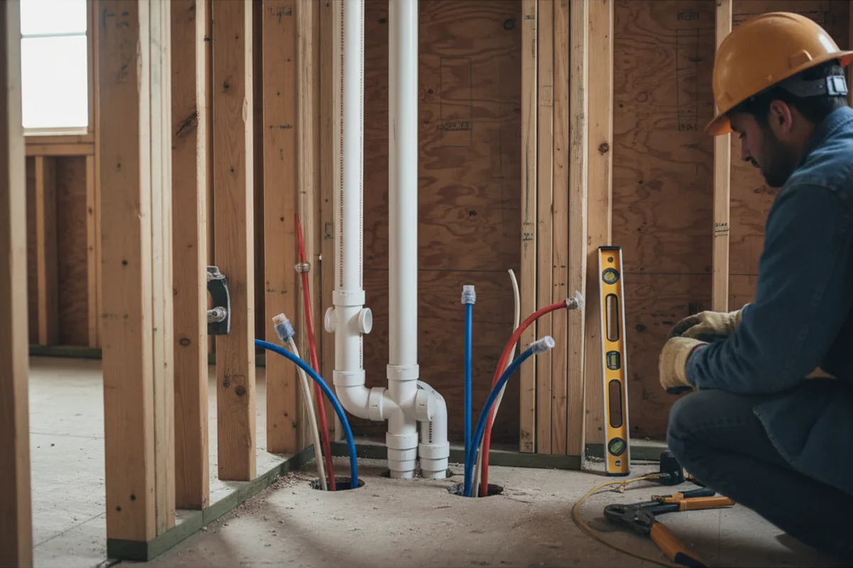 Drain and supply rough-in during Garbage Disposal Repair in Sulphur